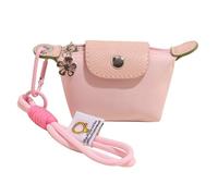 Ligficn Coin Purse with Wristlet Small Change Purse Card Holder Vintage Nylon Pouch Mini Keychain Wallet for Women and Men, Pink, Fashion