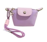 Ligficn Coin Purse with Wristlet Small Change Purse Card Holder Vintage Nylon Pouch Mini Keychain Wallet for Women and Men, Purple, Fashion