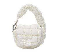 Ligficn Mini Quilted Bag Puffer Handbags Small Nylon Bags Lightweight Carryall Bag Puffy Purses for Women, White, Fashion