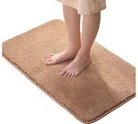 LiGG LiGG Bath Mat Non Slip Shower Mat Shaggy Bathroom Carpet Microfiber Bath Rug Absorbent Bathroom Rug Machine Washable(30 x 50 cm, Brown)