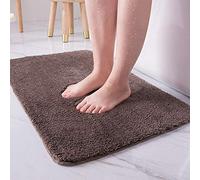 LiGG LiGG Bath Mat Non Slip Shower Mat Shaggy Bathroom Carpet Microfiber Bath Rug Absorbent Bathroom Rug Machine Washable(80 x 120 cm, Coffee)