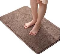 LiGG LiGG Bath Mat Non Slip Shower Mat Shaggy Bathroom Carpet Microfiber Bath Rug Absorbent Bathroom Rug Machine Washable(30 x 50 cm, Coffee)