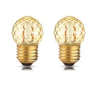 LIGHBIB G40 E27 Low Watt 1W Led Night Bulbs Equal to 10 Watt Incandescent Bulb Dimmable Decorative Diamond Shaped Amber Glass Light Bulb,E27 220V,1w 2pcs