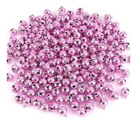 LIGHOON 1/2 Inch Jingle Bells Small Bell Mini Bells, Tiny Crafts Bells, DIY for Christmas Home Making Ornaments Wreath Pet Decorations Bracelet Anklets Necklace Knitting Jewelry Making 120 Pcs, Pink
