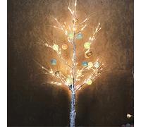 Light 3FT Birch Twig Tree With 60 Warm White LED, Indoor Or Outdoor Use-White.