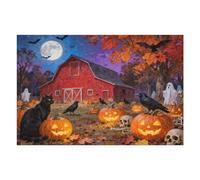 Light a Jack-o’-Lantern 1000 Piece Halloween Puzzle for Adults, Spooky Festive Autumn Night Artwork, Creative Holiday Jigsaw Challenge Game, Perfect Home Decoration Gift, 30x20 in