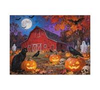 Light a Jack-o’-Lantern 500 Piece Halloween Puzzle for Adults, Spooky Festive Autumn Night Artwork, Creative Holiday Jigsaw Challenge Game, Perfect Home Decoration Gift, 20.5x15 in