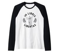 Light Academia Aesthetic Greek Statue in Libris Libertas Raglan Baseball Tee