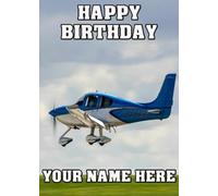 light aircraft Aeroplane Birthday Greeting Personalised Card A5 Any Name pl21