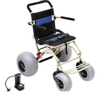 Light Beach Wheelchair, Manual Folding Wheelchair with Balloon Tires for Soft Sand, Compact Chair with Balloon Wheels for Beach Grass Gravel Access Travel Transport for The Elderly Mobility Walker