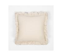 (Light Beige, 2 Pack) OHS 2/4 Pack Linen Frill Cushion Covers Home Living Luxury