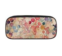 Light Beige And Peach Pencil Case Waterproof Leather Pencil Pouch Multi-purpose Aesthetic Makeup Bag Cute Pen Bag Large Cosmetic Bag for Office Stationery, Travel