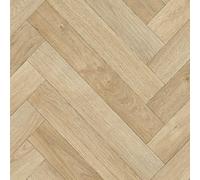 Light Beige Herringbone Pattern Wood Effect Anti-Slip Vinyl Flooring for LivingRoom, Hallways, Kitchen, 2.8mm Thick Vinyl Sheet-2m(6'6") X 2m(6'6")-4m²