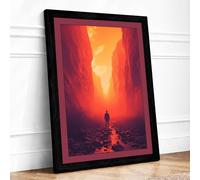 Light Beyond Modern Framed Wall Art Print A4 (29.7×21cm) Black, Wall Decor for Living Room, Bedroom, Office & Home, Ready to Hang, Art Gift