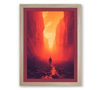 Light Beyond Modern Framed Wall Art Print A4 (29.7×21cm) Oak, Wall Decor for Living Room, Bedroom, Office & Home, Ready to Hang, Art Gift