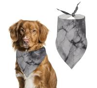 Light Black Marble Dog Bandanas for Feeding Grooming, Triangle Pet Bibs Washable Pets Scarf for Cats & Dogs
