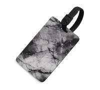 Light Black Marble Luggage Tags with ID Card, Durable Travel Bag Tags, Waterproof Name Tag for Suitcases, Backpacks & Travel Cases Black-Style