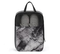 Light Black Marble Shoe Bags Foldable Breathable Portable Shoe Puches Organizer Stylish Expandable Packing Travel Shoes Bags for Sneakers Gym Luggage Closet