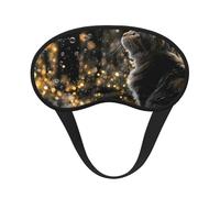 Light-Blocking Sleep Mask, Uniquely Cat Look at Bubbles Print Eye Mask, Soft and Skin-Friendly Without Being Tight