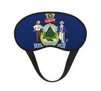 Light-Blocking Sleep Mask, Uniquely Maine State Flag Print Eye Mask, Soft and Skin-Friendly Without Being Tight