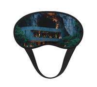 Light-Blocking Sleep Mask, Uniquely Mountain Village Print Eye Mask, Soft and Skin-Friendly Without Being Tight