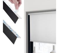 Light Blocking Strips for Roller Blinds 2 Pcs, No Drill Light Blockers for Bedroom Windows 30 55 70 95 110 135 150 180 L, Light Gap Blockers for Blinds/Shades(L-Shaped black-2pcs,45cm)