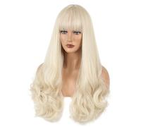 Light Blonde Ladies 60cm Wig Long Curly Hair Outdoor Fashion Vacation Party Decoration Wig