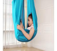 (Light Blue, 100x280CM) Children's Swinging Hammock, Indoor Swing Elastic Cuddle Hammock Sensory Swing Ideal For Adhd, Asperger's