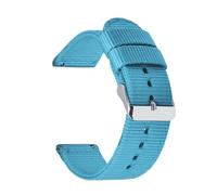 (light blue, 20mm) Nylon Canvas Watch Strap For Men Quick Release Straps 18-24 Mm