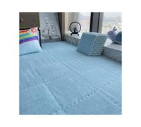 (Light Blue, 20Pcs) 30*30CM Soft Plush Children Kids Rug Play Mat Puzzle Carpet Warm Playmat Interlocking Exercise Tiles Floor Carpet Decora