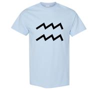 (Light Blue, 3XL) Aquarius Zodiac Horoscope Astrological Symbol Sign Men T Shirt Tee Top
