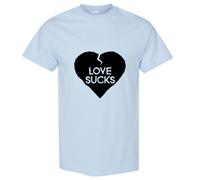 (Light Blue, 3XL) Love Sucks Broken Heart Lover Funny Joke Novelty Men T Shirt Tee Top
