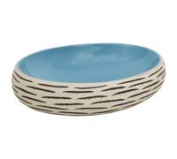(light blue, 59 x 40 x 15 cm) vidaXL Countertop Basin Bathroom Sink Wash Basin Vessel Sink Oval Ceramic