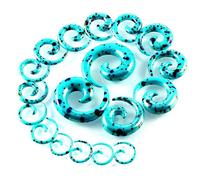 (light blue, 5mm) 2pcs Acrylic Ear Spiral Plugs Earring Gauges Punk Acrylic Taper Expander Plug Tunnel Piercings Stretcher Kits Body Jewelryring