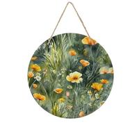 Light Blue and Yellow Wooden Wall Hanging,Sturdy Structure, Wall Decor, Easy to Use and Hang,Wood Panel Painting for Decorating Bars Homes Coffee Shops 7.9 * 0.12 in