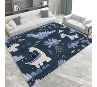 Light Blue Area Rugs Cute Dinosaurs Machine Washable Area Rug 140 X 200 Cm Soft Fluffy Non-Slip Short Pile Carpet For Living Room Bedroom Dining Room Kitchen Office & Nursery,120 X 170 Cm