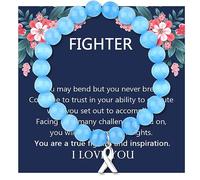 Light Blue Awareness Ribbon Beads Bracelet Prostate Cancer Awareness Chronic Illness Jewelry Awareness Jewelry, 7-11, Alloy, no gemstone
