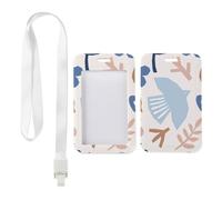 Light Blue Birds Card Holder with White Lanyard, ID Badge Holder Lanyard, Vertical ID Cards Protector for Men, Vertical Name Badges Protector for Student, Nurse Accessories Teacher Stuff