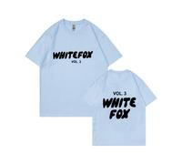(Light Blue [Black Label], XXXL) Unisex Fashion Casual Short Sleeve T-Shirt, Independent Site Brand Logo Printed Cotton T-Shirt