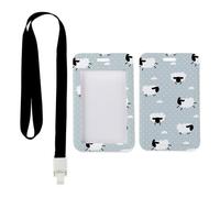 Light Blue Black Sheep Badge Holder with Black Lanyard, ID Badge Holders, Vertical ID Cards Protector for Worker, Vertical Cards Protector for Nurse, Delivery Driver Accessories Bus Driver Accessories
