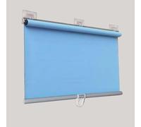 Light Blue Blackout Roller Blinds for Windows Retractable Suction Cup Shades No Drilling Privacy Curtains for Home & Office Automatic 80x200cm