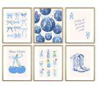 Light Blue Bow Room Decor - Aesthetic Wall Art for Bedroom, Preppy & Coquette Style Poster, Soft Blue Wall Decor for Teen Girls, Cute Dorm Room Art, Light Blue Bedroom Posters, Trendy Home Decor Gift