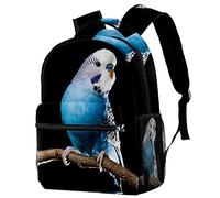 Light Blue Budgerigar Budgies Travel Laptop Backpack, Mens Causal School Rucksack With Adjustable Strap