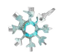 Light Blue Butterfly 19-in-1 Snowflake Multi Tool,Compact And Portable Stainless Steel Snowflake Multitool,Snowflake Wrench for Travel,Home And Work