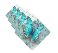 Light Blue Butterfly Car Air Fresheners Cards 4 Pcs Hanging Fragrance Scented Cards Long-Lasting Car Aromatherapy Tablets for Wardrobe Bathroom Car Interior Mirror Pendant Gifts