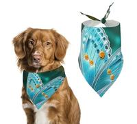 Light Blue Butterfly Dog Bandana Triangle Dog Scarf Washable Polyester Dog Bibs Cute Pet Bandana for Medium Large Dogs Puppy and Cats