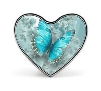 Light Blue Butterfly Fashion Brooch Pin - Wild Elk Silhouette 1 Inch Cute Enamel Heart Badges, Metal Lapel Pins for Men & Women, Decorative Metal Pinback for Hats, Shirts, Bags, Jackets & Accessories