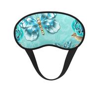 Light Blue Butterfly Print Adjustable Eye Cover for Sleeping, Comfortable, Pressure-Free and Breathable Sleeping Masks
