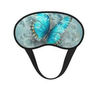 Light Blue Butterfly Sleep Mask for Side Sleeper, Light Blocking Night Masks for Sleeping Eye Mask for Women Men Eye Cover Soft Comfortable Eye Shade for Travel, Nap