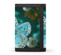 Light Blue Butterfly Wallet,Credit Card Holder,Three-fold Wallet for Passport Covers, Purse Passport Bag for Men Women